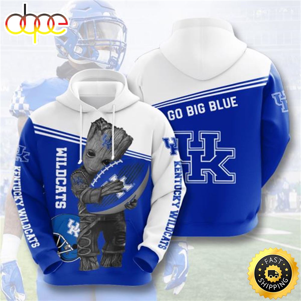 Baby Groot Kentucky Wildcats 3d Printed Hoodie