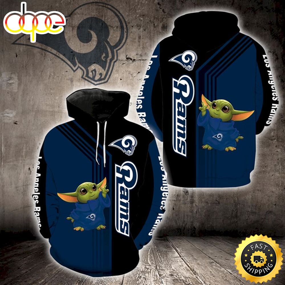 Baby Yoda Lovers Los Angeles Rams 3d Hoodie All Over Print