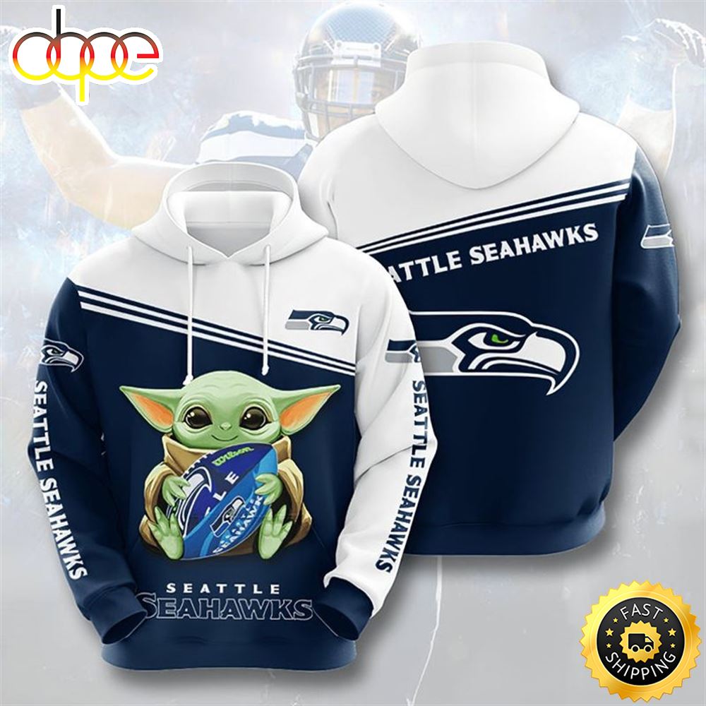 Baby Yoda Seattle Seahawks Gift For Fan 3d Hoodie All Over Print
