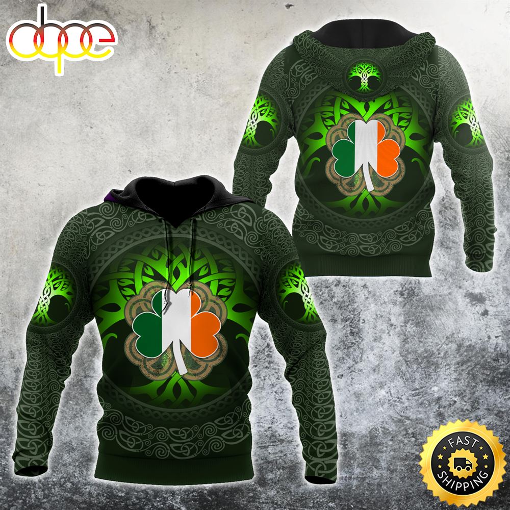 Celtic Ireland Tattoo Shamrock 3D All Over Print Shirt
