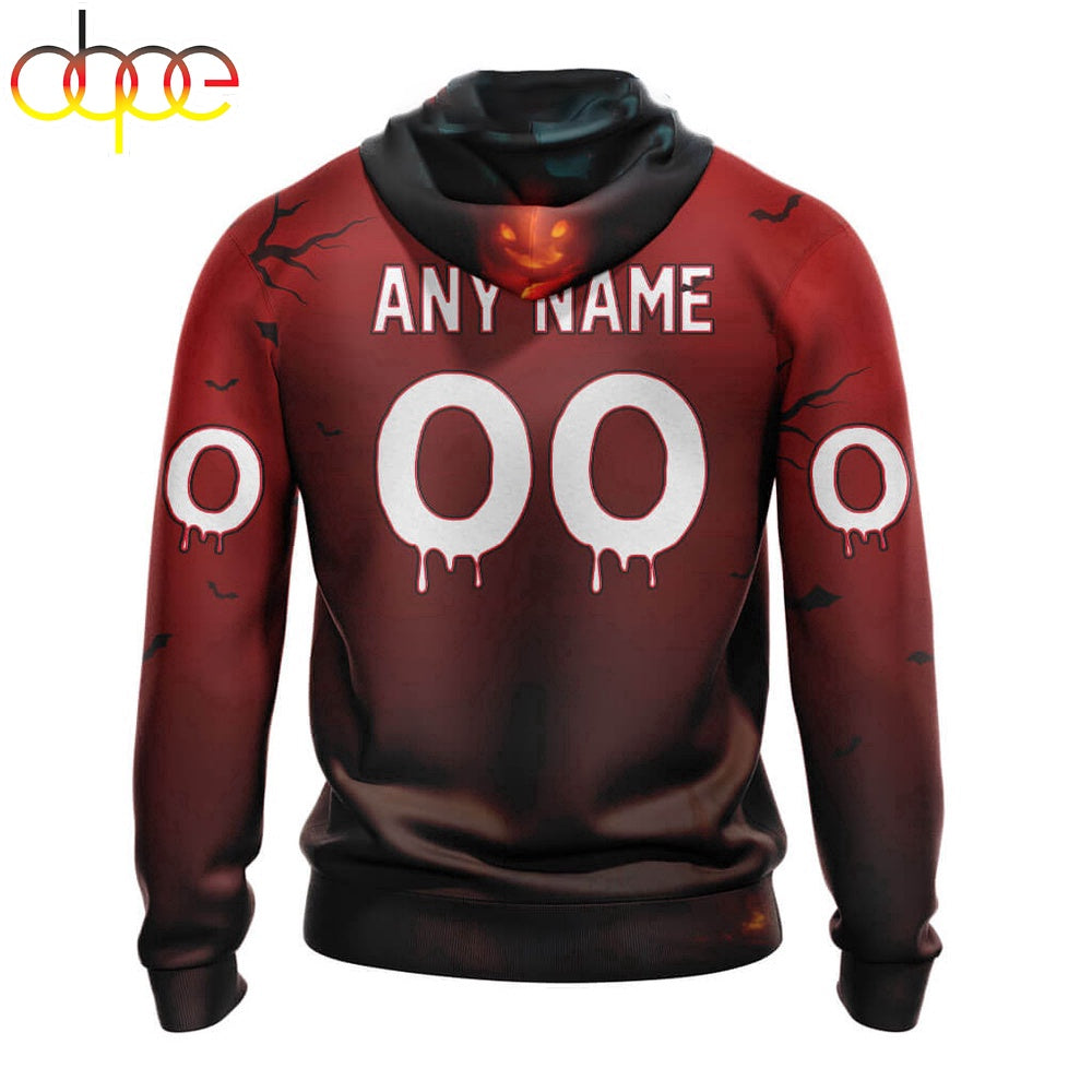 Custom Name And Number New England Patriots Horror Terrifier Ghoulish Halloween Day Hoodie