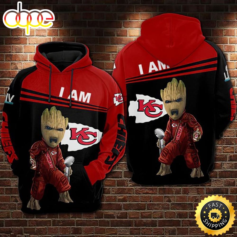 Groot Avenger Kansas City Chiefs 3d Hoodie All Over Printed