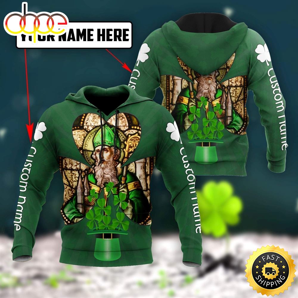 Hamrock Saint Patrick's Day Custom Name All Over Print Shirt