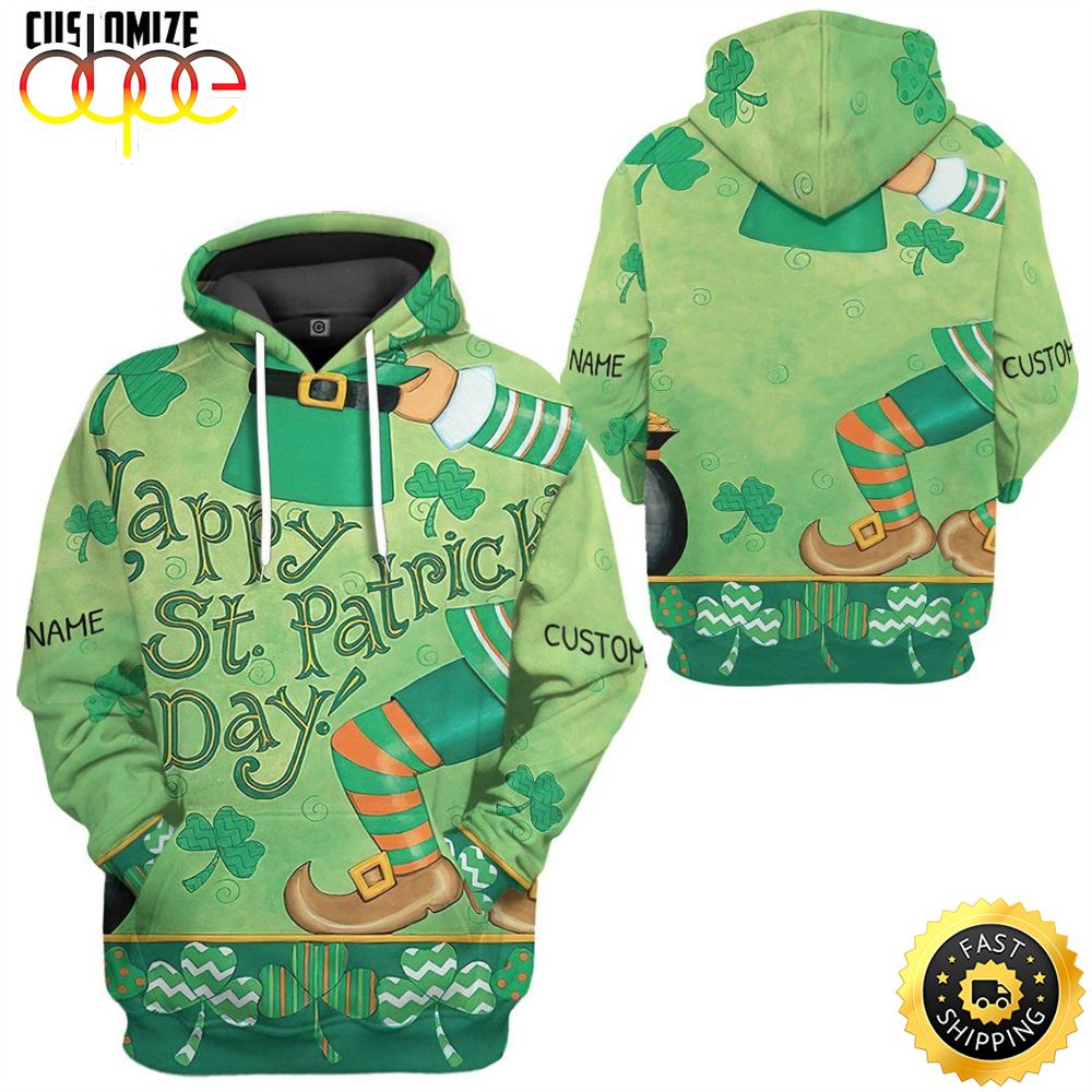 Happy St Patricks Day Custom Name All Over Print Shirt