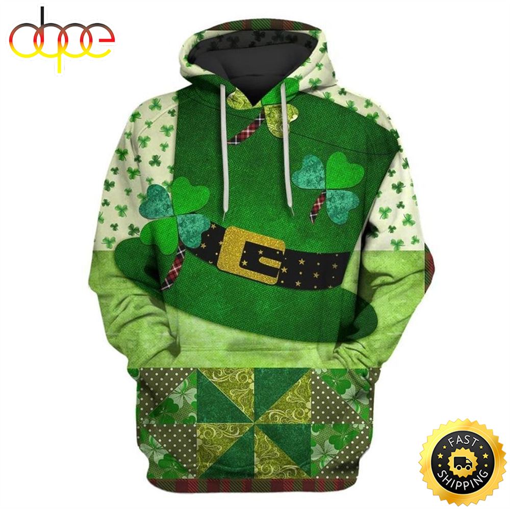Irish St. Patricks Day Custom Sharm Rock Happy Patrick's Day 3d Hoodie All Over Print Shirt