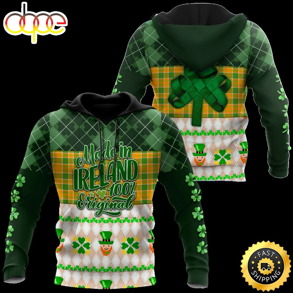 Made In Ireland Celtic Shamrock 3D All Over Print Shirt
