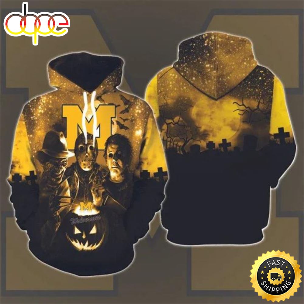 Michigan Wolverines and Michael Myers 3D Hoodie Michigan Wolverines Gifts
