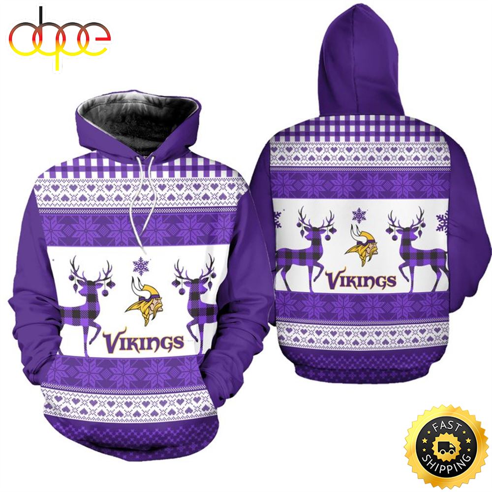 Minnesota Vikings Merry Christmas Football NFL All Over print Christmas Shirt