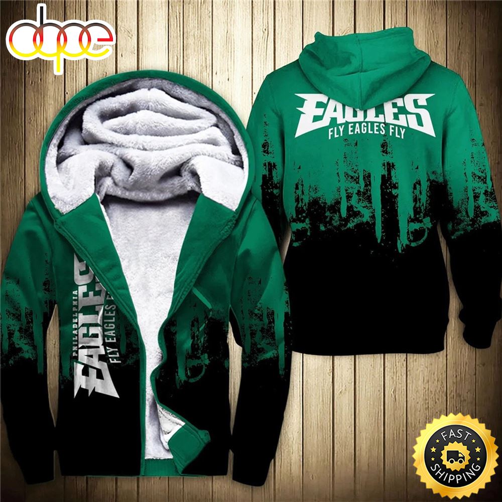 N.F.L.Philadelphia Eagles Fleece &amp; Fly Eagles Fly 3D Hoodie All Over Print Shirt