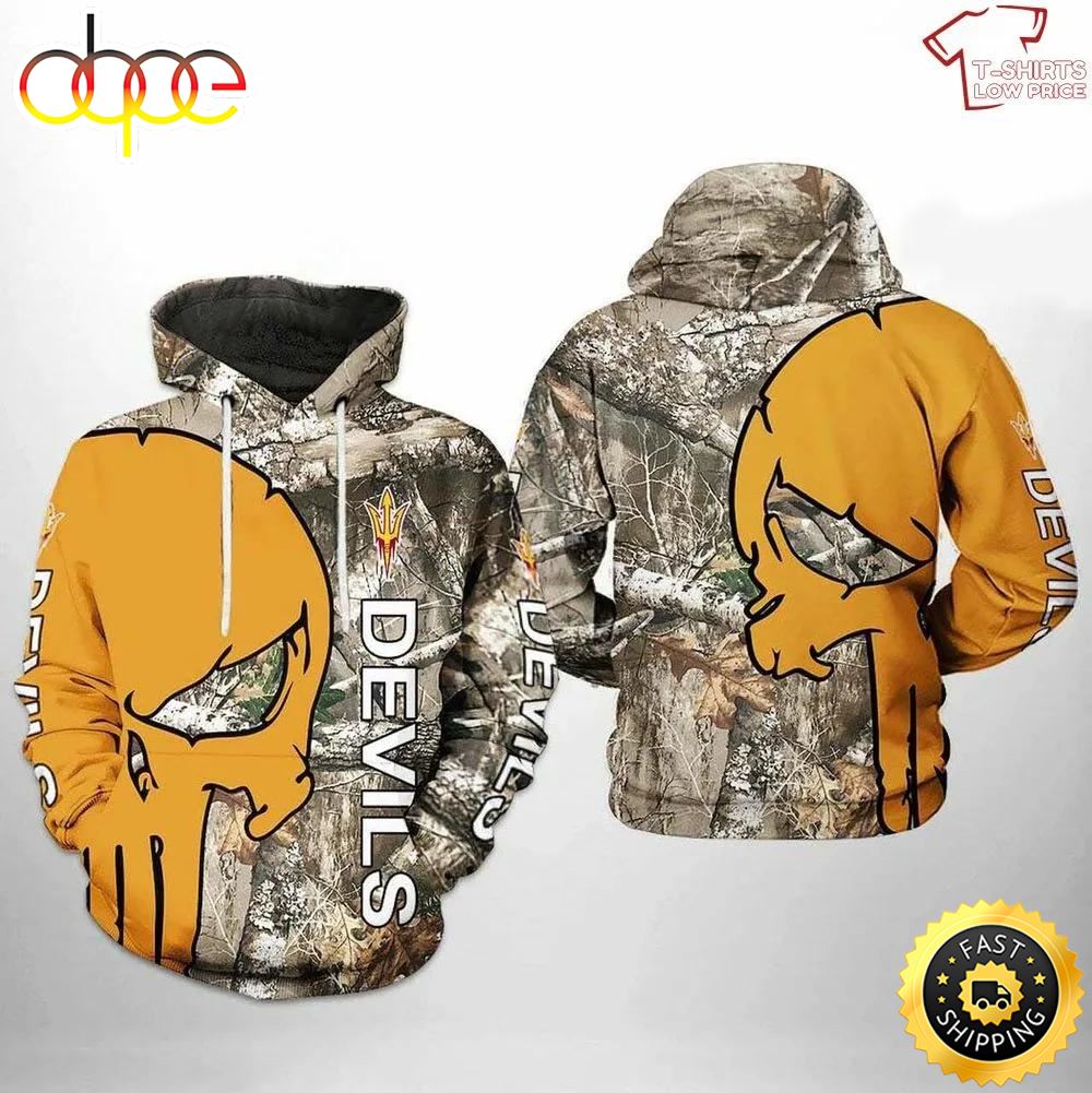 NCAA Arizona State Sun Devils Camo Veteran Hunting 3D Hoodie