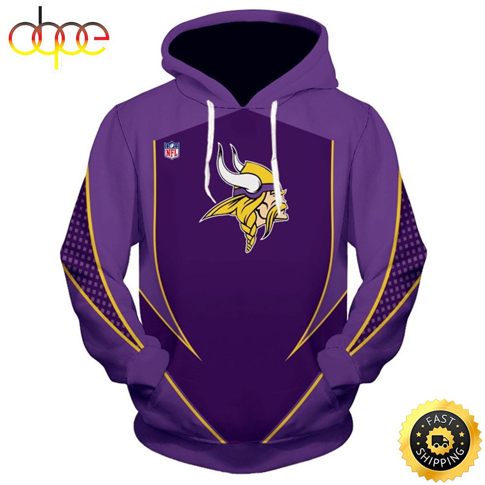 NFL Minnesota Vikings &amp;  Vikings Logo 3D Hoodie All Over Print Shirts