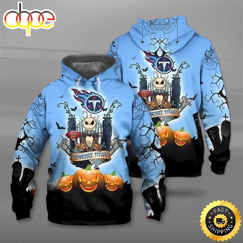 NFL Tennessee Titans Halloween Jack Skellington Pullover Hoodie