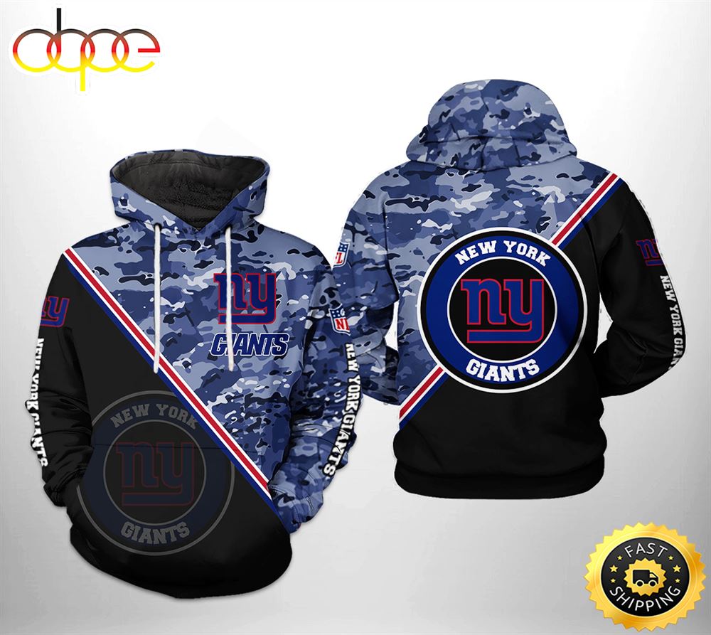 New York Giants NFL Camo Team 3D Printed HoodieZipper Hoodie