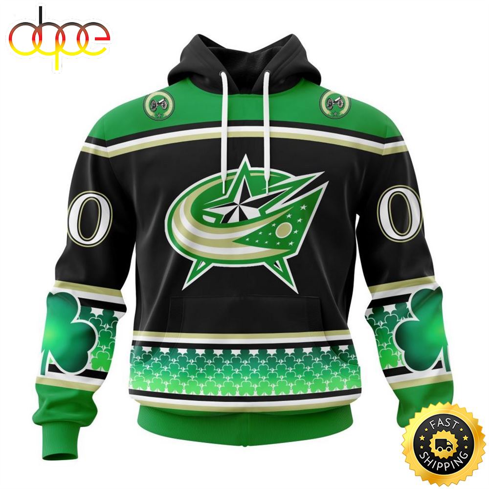Personalized NHL Columbus Blue Jackets Specialized Unisex Kits Hockey Celebrate St Patrick's Day Hoodie