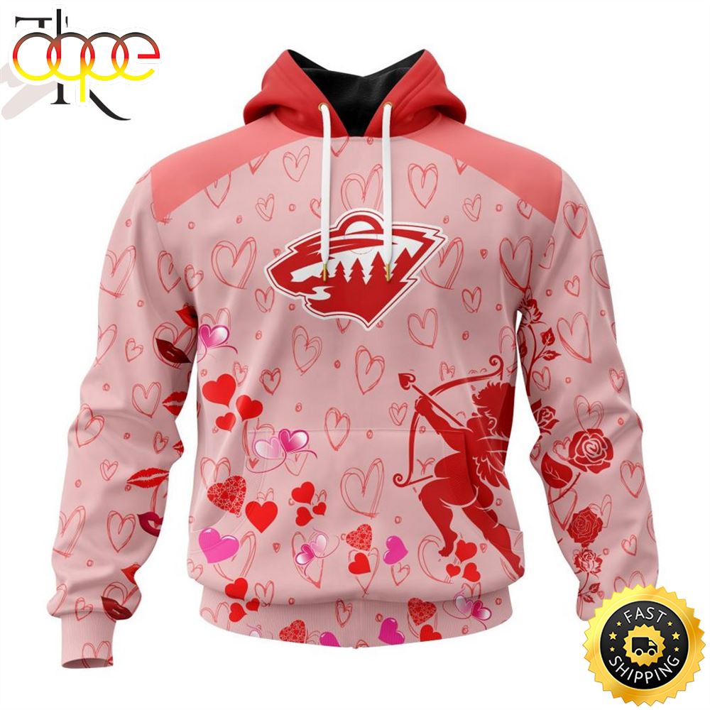 Personalized NHL Minnesota Wild Special Design For Valentines Day Hoodie
