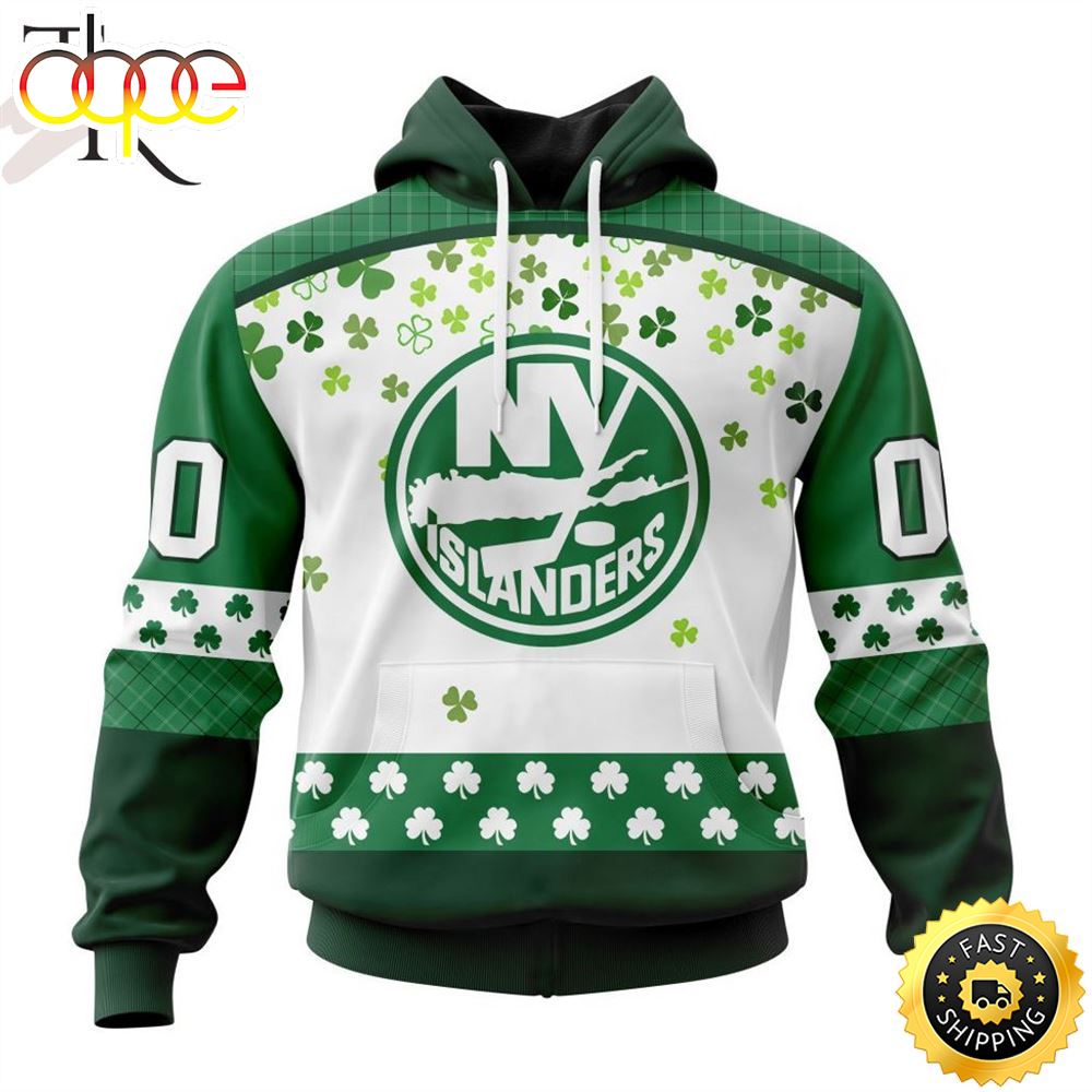 Personalized NHL New York Islanders Special Design For St. Patrick Day Hoodie