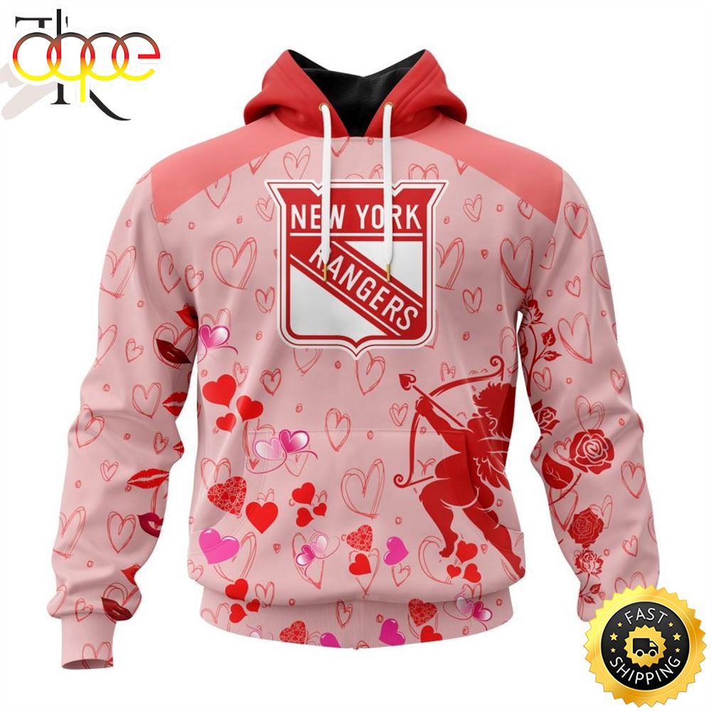 Personalized NHL New York Rangers Special Design For Valentines Day Hoodie