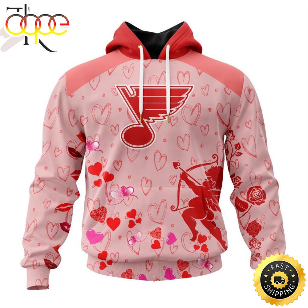 Personalized NHL St. Louis Blues Special Design For Valentines Day Hoodie