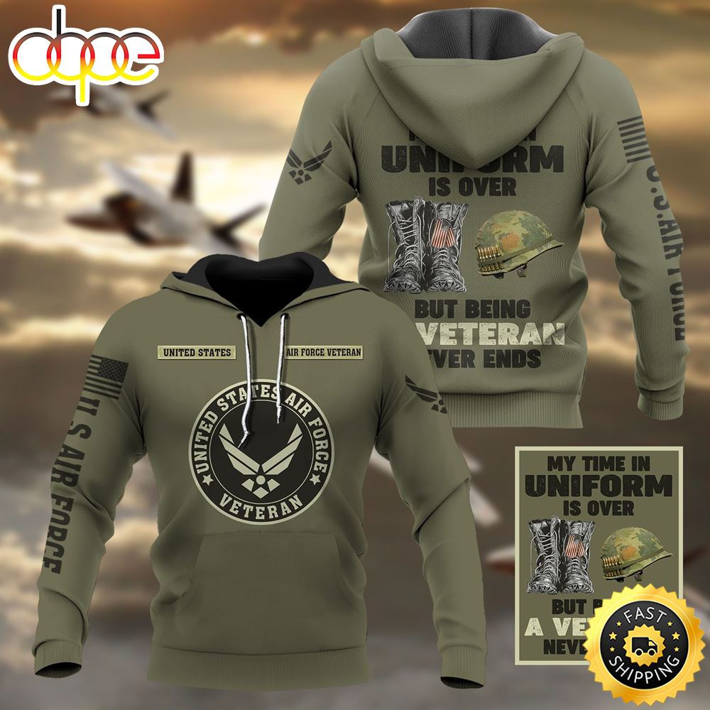 Premium Multiple US Military Services Veteran Hoodie 3D
