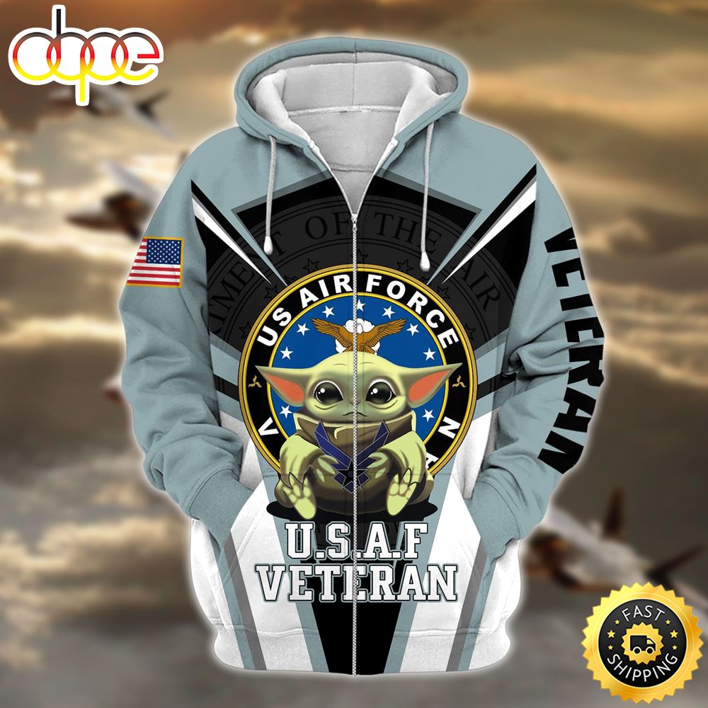 Premium Multiple US Military Services Veteran Zip Hoodie 3D