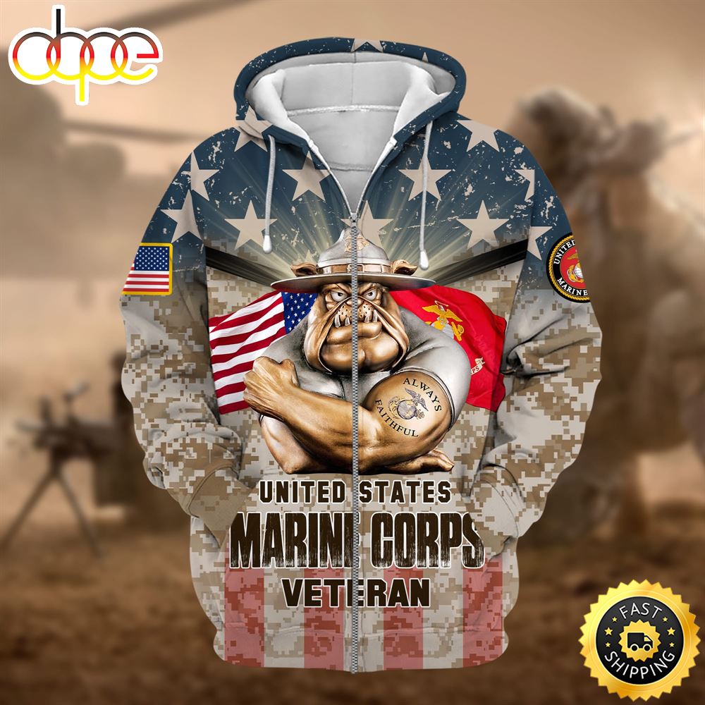 Premium Multiple US Military Services Veteran Zip Hoodie 3D Shirt