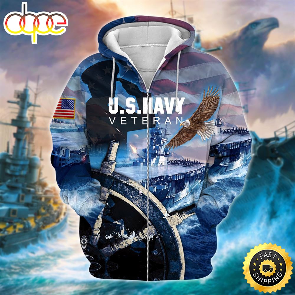 Premium U.S. Navy Veteran Zip Hoodie