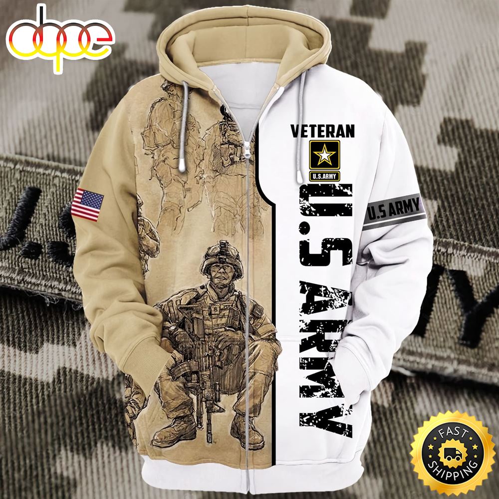 Premium U.S Army Veteran Zip Hoodie