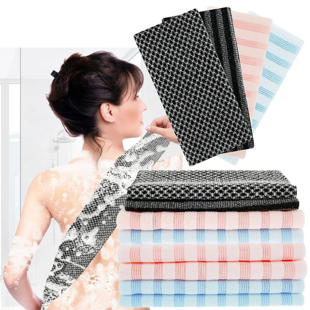 4Pcs Japanese Rubbing Washcloth Exfoliating Shower Back