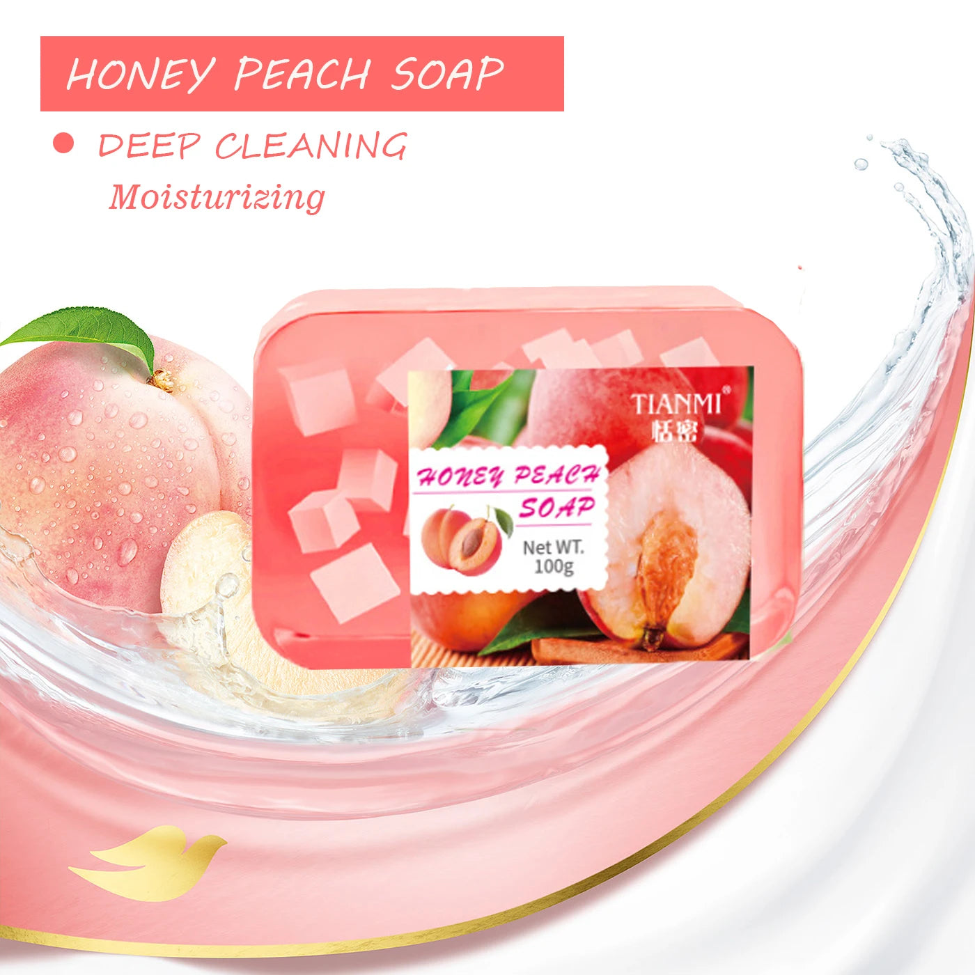 Peach Jelly Soap, 3-in-1 Cleansing and Bath