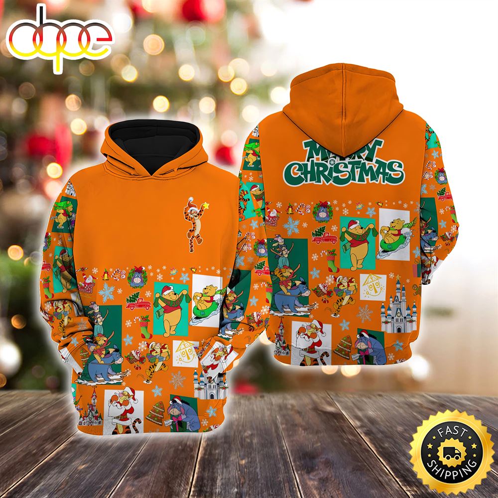Tigger Orange Christmas Disney Christmas Hoodie All Over Print Shirts