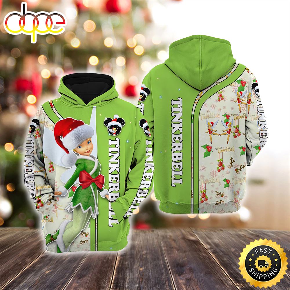Tinker Bell Christmas Disney Christmas Hoodie All Over Print Shirts
