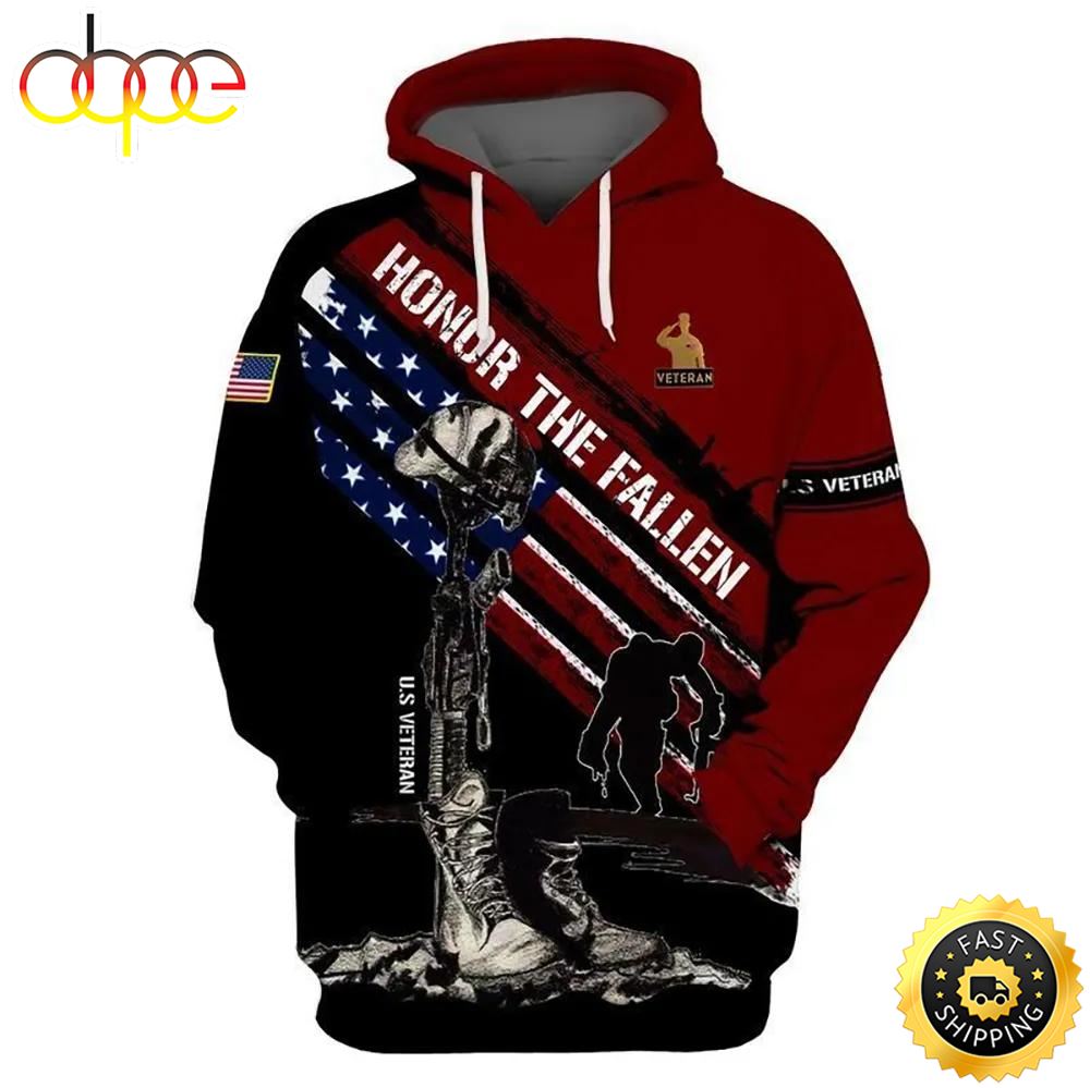 Veteran US Veteran Proud Patriotic Military 3D Hoodie All Over Printed