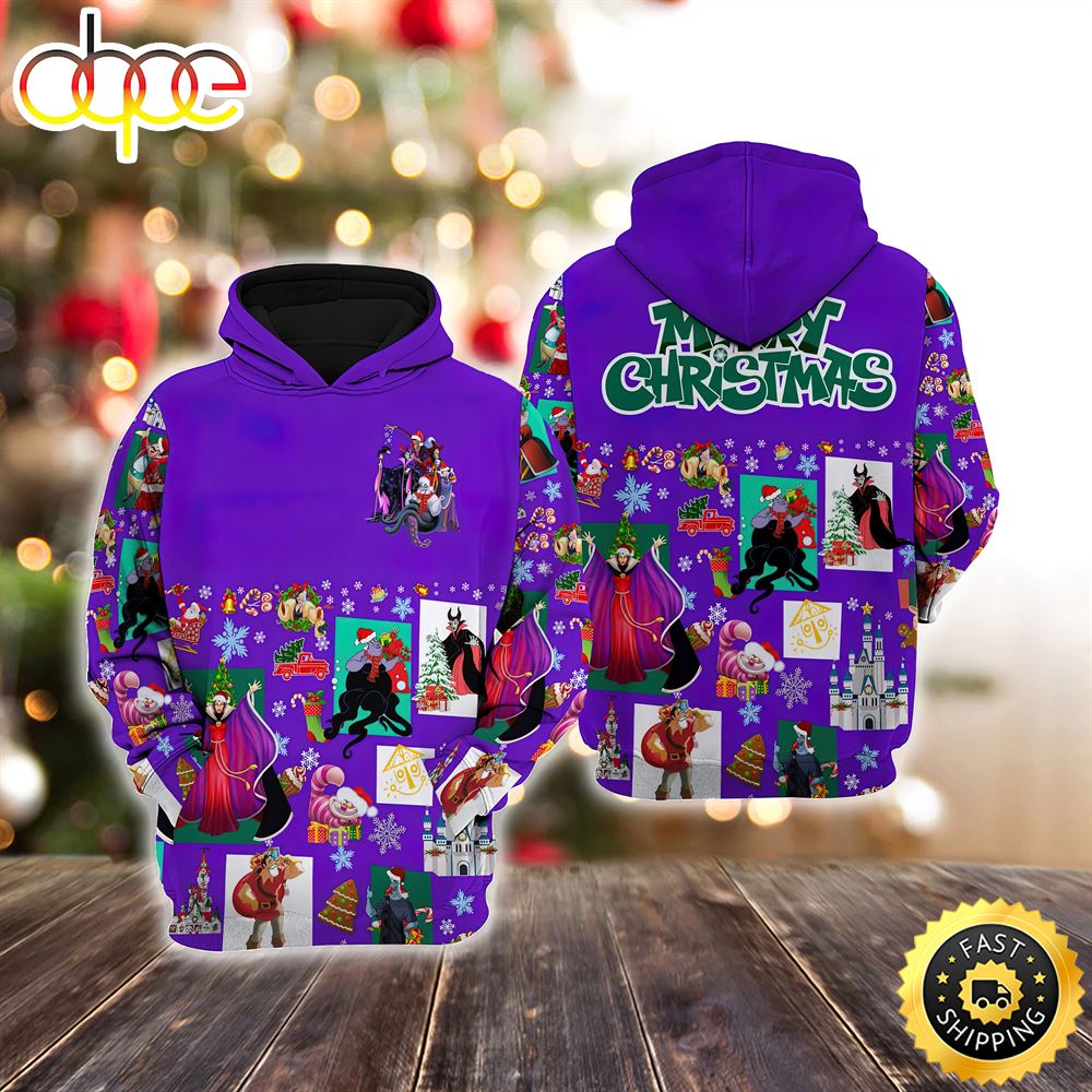Villains Violet Christmas Disney Christmas Hoodie All Over Print Shirts