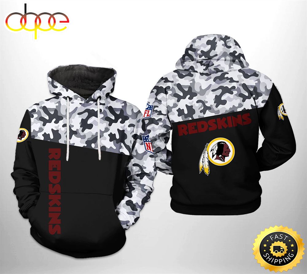 Washington Redskins NFL Camo Veteran Team 3D Printed HoodieZipper Hoodie