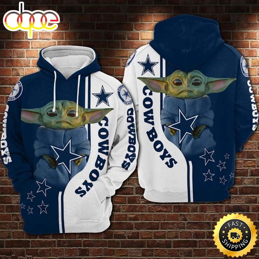 Yoda Dallas Cowboys Full Print 3d Hoodie All Over Printed