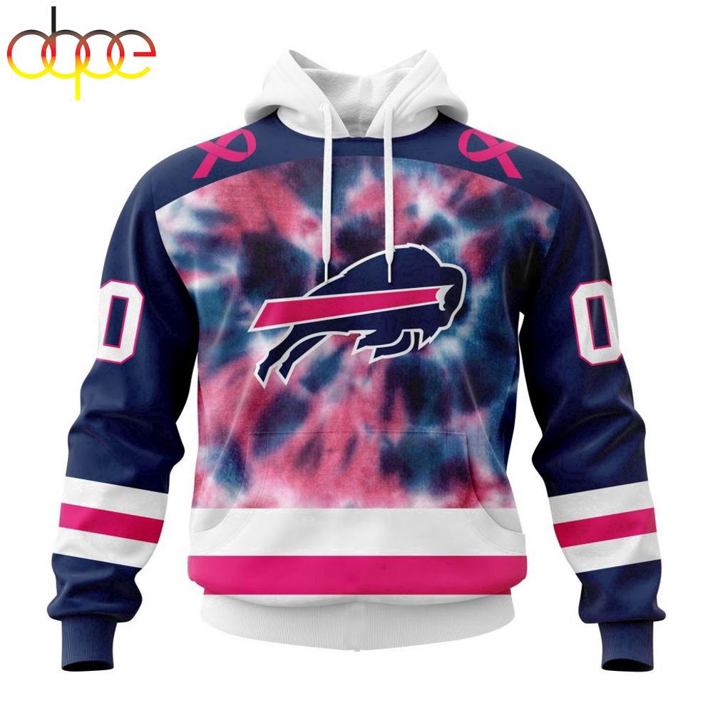 Custom Name And Number NFL Buffalo Bills Pink Fight Breast Cancer Hoodie