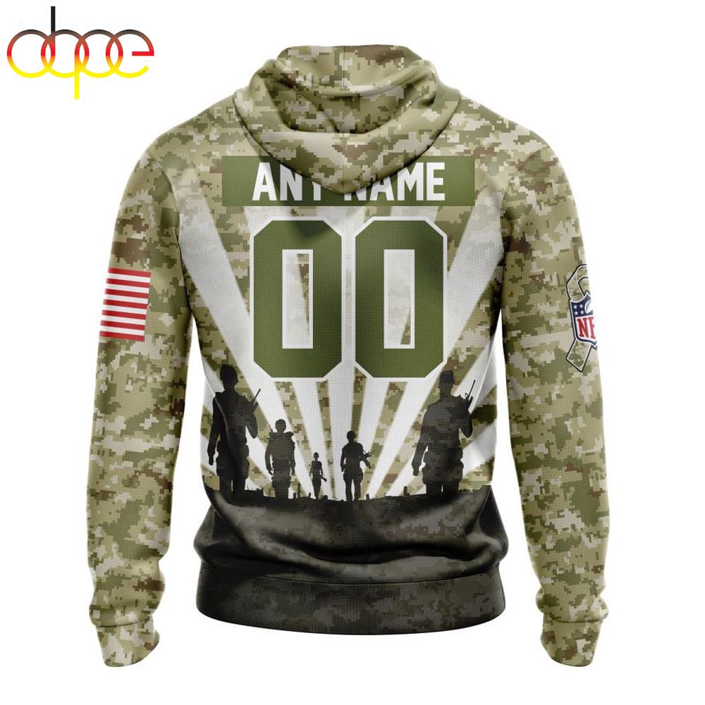 Custom Name And Number NFL Indianapolis Colts Salute To Service Honor Veterans Hoodie