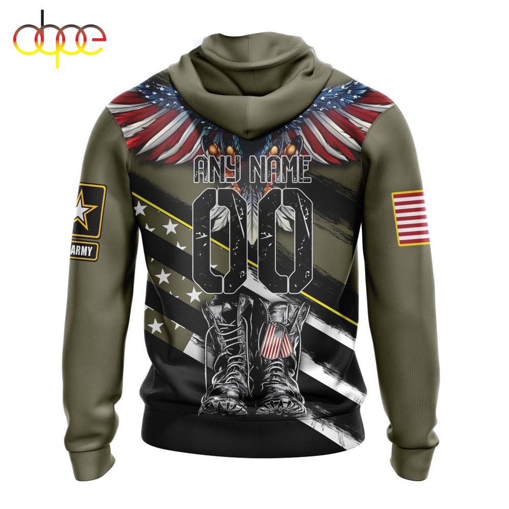 Custom Name And Number NFL Las Vegas Raiders Veterans Honor The Fallen 3D Hoodie Shirt