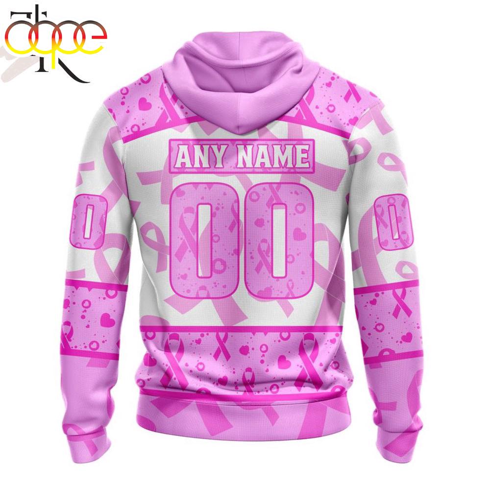 Custom Name And Number NHL Minnesota Wild Pink October Breast Cancer Awareness 3D Hoodie