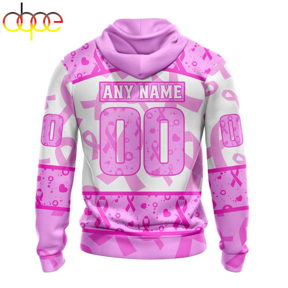 Custom Name And Number NHL St. Louis Blues Pink October Breast Cancer Awareness 3D Hoodie