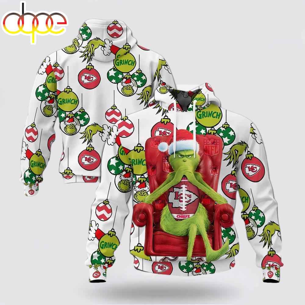 NFL Kansas City Chiefs Grinch Christmas All Over Print Hoodie Shirt