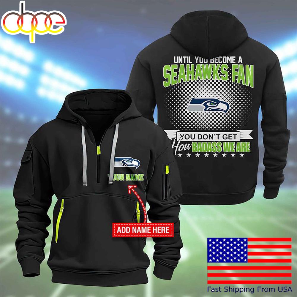 NFL Seattle Seahawks Super Bowl LIX Custom Name Limited Edition Quarter Zip Hoodie